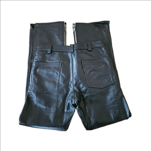 Custom Handmade Genuine Leather Lined Motorcycle Biker Pants-31/32 Waist